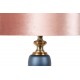 Lámpara de pie Jynna cristal azul pantalla rosa