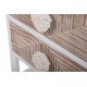 Mesa de noche Hilary madera tallada natural 2 cajones
