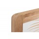 Cabecero Cevljar madera tallada blanco y natural 100x3,5x120 cm