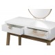 Mueble tocador 2 cajones Cevljar madera tallada blanco y natural 80x40x125 cm
