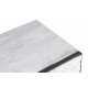 Mesa de noche Mazgats madera mango blanco y metal negro 45x40x58 cm