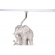 Lámpara sobremesa 2 Elefantes decapado blanco pantalla blanca