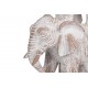 Lámpara sobremesa 2 Elefantes decapado blanco pantalla blanca