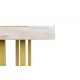 Mesa comedor Belenne madera blanco roto y metal dorado