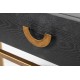 Consola Ylivea madera negra y metal dorado 2 cajones L80