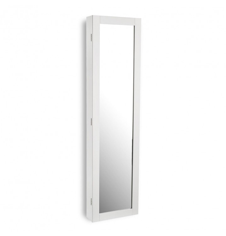 Espejo con joyero de pared blanco 30x8.5x106 cm VIDAXL