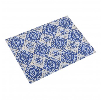 Mantel individual tela mosaico azul