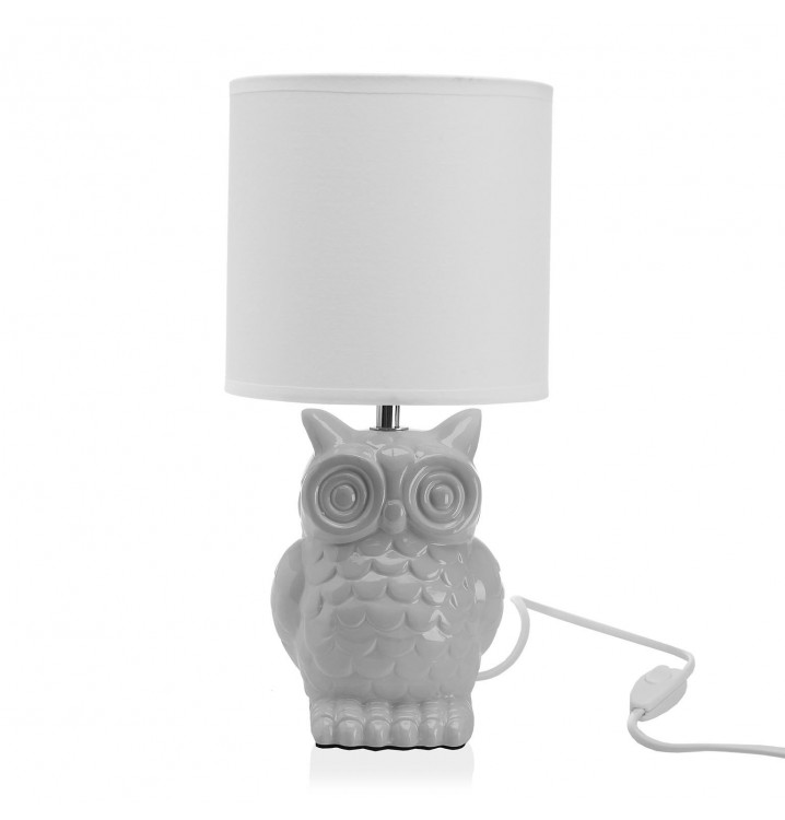 Lámpara Owl cerámica gris claro