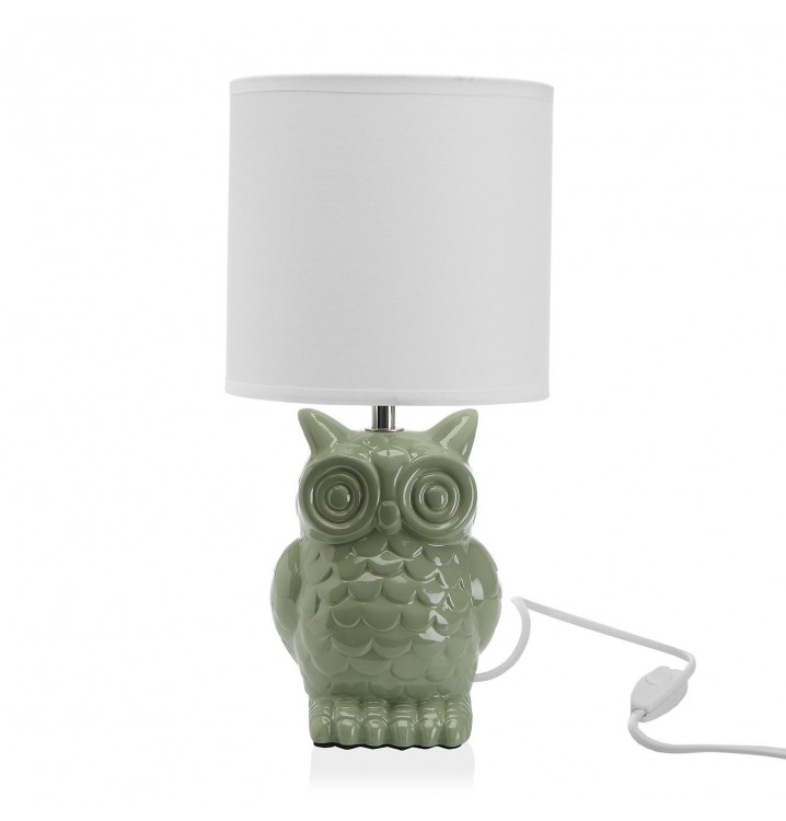 Lámpara Owl cerámica verde