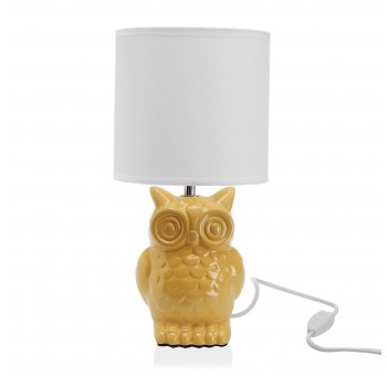 Lámpara Owl cerámica amarilla