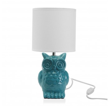 Lámpara Owl cerámica azul