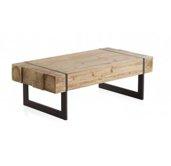Mesa de centro madera Plank abeto y metal