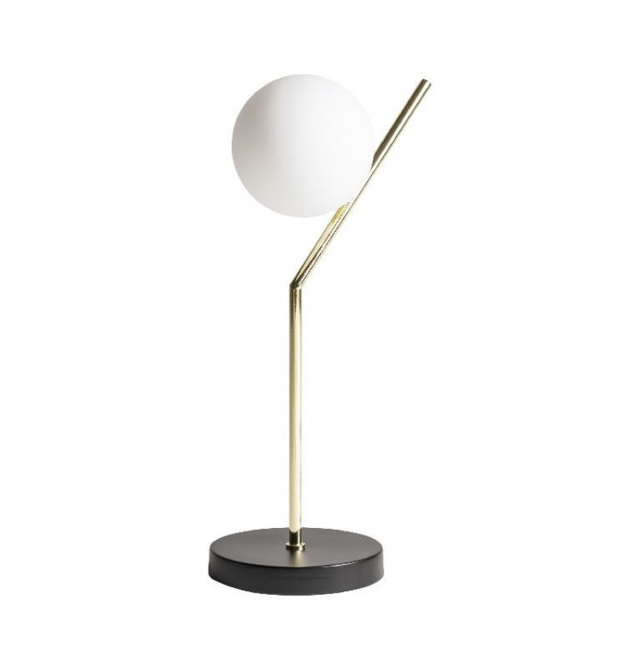 Lámpara de sobremesa Arisba metal dorado globo cristal