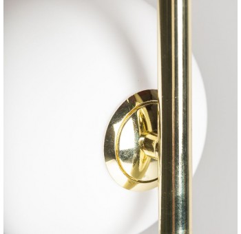 Lámpara de sobremesa Arisba metal dorado globo cristal