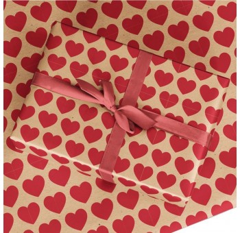 Papel regalo corazones rojos San Valentín