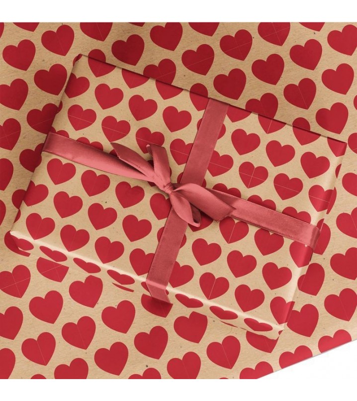 Papel regalo corazones rojos San Valentín