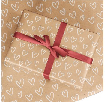 Papel regalo corazones blancos San Valentín