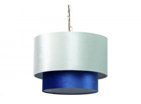 Lámpara de techo Sanya azul cobalto pantalla turquesa