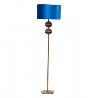 Lámpara de pie Sanya granate pantalla azul
