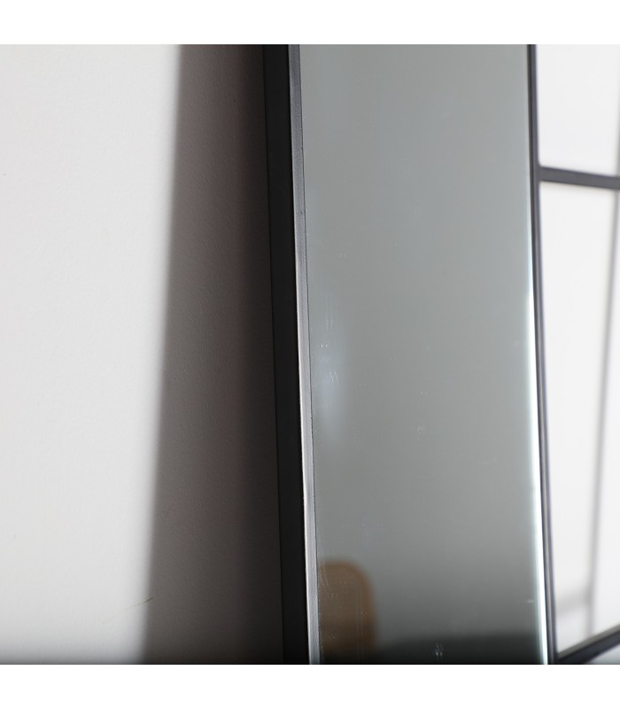 Espejo vestidor toallero Malen metal negro