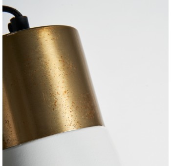 Lámpara de pie Nayea metal blanco y dorado