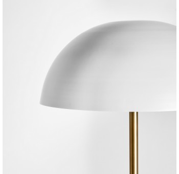 Lámpara de pie Haelee metal blanco dorado y madera