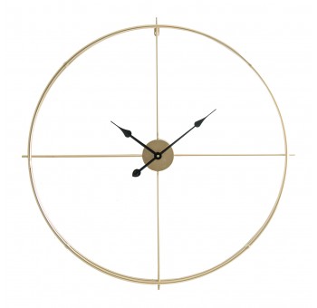 Reloj pared redondo Cayelyn metal dorado