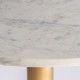 Mesa comedor o auxiliar Liridona mármol metal dorado D80