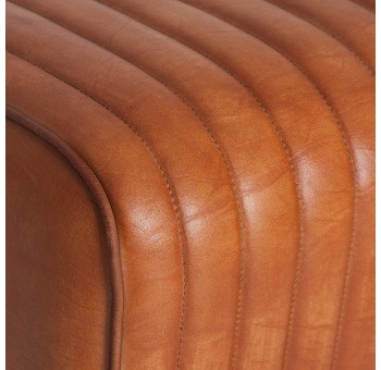 Taburete vintage Valmira piel marrón