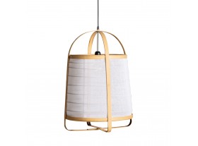 Lámpara de techo Kattalin bambú lino blanco