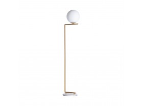 Lámpara de pie Globo cristal blanco Art Decó