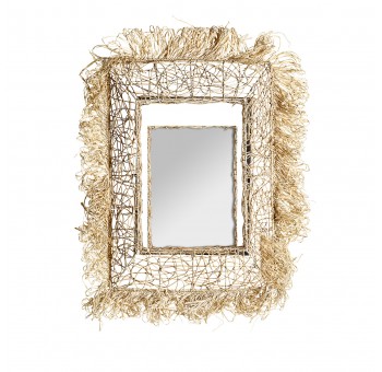 Espejo pared Samya bambú y fibra natural