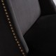 Silla Vasilles tapizado negro metal dorado