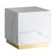 Mesa auxiliar cubo Odysseus cristal blanco A60