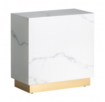 Mesa auxiliar cubo Odysseus cristal blanco A30