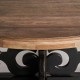 Mesa comedor redonda Amukas madera mango natural y negra D150