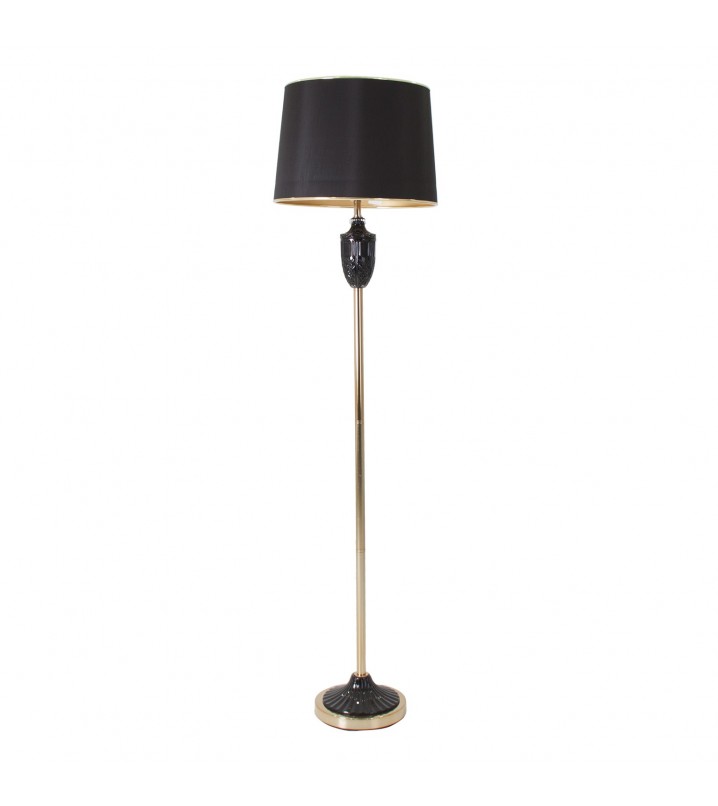 Lámpara de pie Baltsalus metal dorado y negro