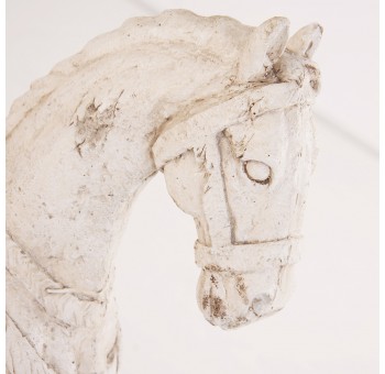 Escultura Caballo blanco roto A83