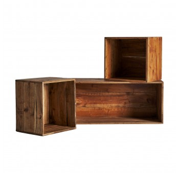 Juego 3 cajas Theretus madera mahogany