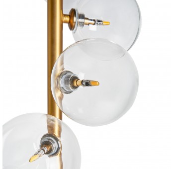 Lámpara de pie Igetrios 6 globos metal dorado