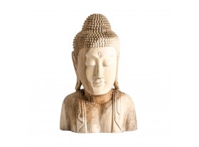 Busto Budha Linexei madera tallada