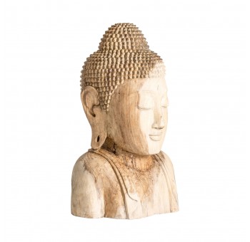 Busto Budha Linexei madera tallada