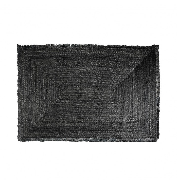 Alfombra rectangular Budur 315x215 yute negro
