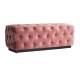 Puf rectangular pie de cama Agamian capitoné rosa