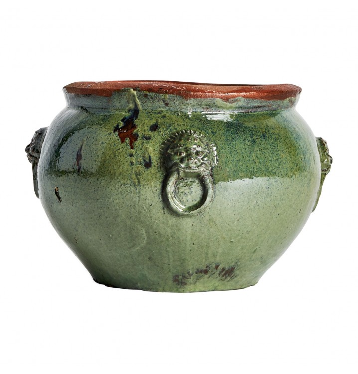 Anfora Nemele cerámica verde gastado