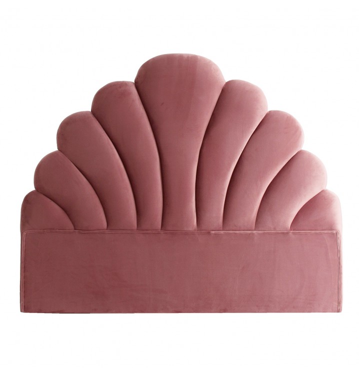 Cabecero cama Phelline tapicería terciopelo rosa L160