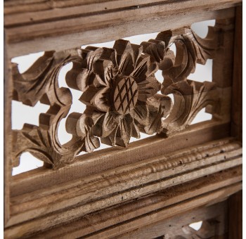 Panel decorativo pared Katelle madera calada tropical