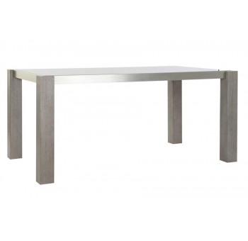 Mesa de comedor Philasius madera y cristal gris