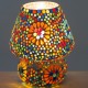 Lámpara sobremesa mosaico multicolor Cretoneus craquelada