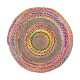 Alfombra redonda 120 cm yute trenzado multicolor